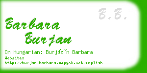 barbara burjan business card